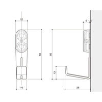 ハイロジック 32528 ピンフック 幅広J型 ホワイト 1パック(2個入)（直送品）