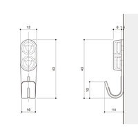 ハイロジック ピンフック 幅広L型 ホワイト 00032527 1パック(2個入)