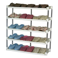 平和工業 クリスタルシューズラックトリプル5段ホワイト 1台