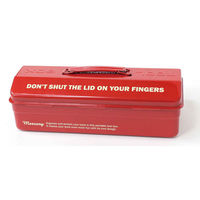 キーストーン ツールボックス 幅35.8×奥行14.6×高さ11.5cm ふた付き 工具箱 マーキュリー スチール レッド 349009（直送品）