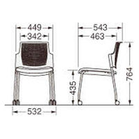 【軒先渡し】ライオン事務器 ミーティング用チェアー ルシーノ ダークグリーン No.１１６１ＮーＦＫＳ　 1脚（直送品）