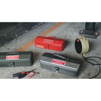 キーストーン ツールボックス 幅35.8×奥行14.6×高さ11.5cm ふた付き 工具箱 マーキュリー スチール カーキ 349007（直送品）