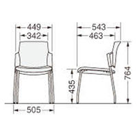 【軒先渡し】ライオン事務器 ミーティング用チェアー ルシーノ テラコッタ No.１１６０ＰーＳＷＳ　 1脚（直送品）