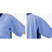 明石スクールユニフォームカンパニー VネックTシャツ ピスタチオ杢×ネイビー杢 SS UZL3201-60-SS 1枚（直送品）