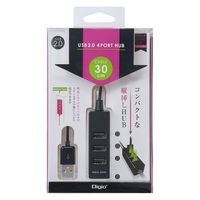 ナカバヤシ USB2.04ポートハブ0.3mブラック UH-2404BK 1セット(2個)