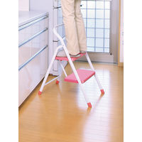 【踏み台】 アイリスオーヤマ 折りたたみステップ2段 ピンク OSU-2 1台