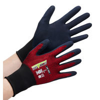 【天然ゴム背抜き手袋】 ウィード タッチパネル対応 天然ゴム背抜き手袋 DE-360 レッド LLサイズ 1双