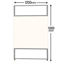 サンテック CFパネル セミオープン クロスタイプ 幅1200×高さ1869mm オフホワイト CF-1219SS-OW 1台（取寄品）