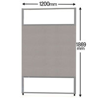 サンテック CFパネル セミオープン クロスタイプ 幅1200×高さ1869mm ライトグレー CF-1219SS-LG 1台（取寄品）