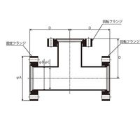 アズワン ICFフランジ ティー 4-5082-04 1個（直送品）