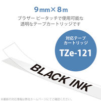 カラークリエーション エレコム ピータッチ用互換テープ TZeー121互換 透明 黒文字 8m 9mm幅 CTC-BTZE121 1個