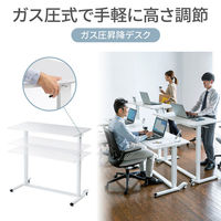 サンワサプライ ガス昇降デスク 幅1200×奥行600×高さ683～1070mm ホワイト×ホワイト ERD-G12060W 1台（直送品）