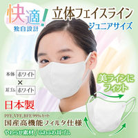 立体フェイスラインマスク 7枚入 ジュニア 白×白 3袋セット RFK-WW-AS 1セット（3袋） エスパック（直送品）