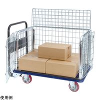 エヌケーキャリーキャスター 五面金網囲い台車 観音扉 ブレーキフットタイプ NK300KL-G-ST 1個 4-5176-01（直送品）