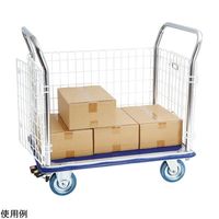 エヌケーキャリーキャスター ナイロンコート金網台車 観音開き ブレーキフットタイプ NK307K-NC-ST 1個 4-5178-01（直送品）