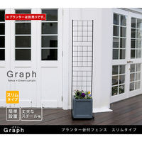 住まいスタイル グラフ プランター台付フェンス ハイ 幅420×奥行355×高さ1920mm ブラック IF-GR020-BLK 1台（直送品）
