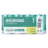 アイリスオーヤマ BIGCAPA basic plus アルカリ乾電池 単1形4本パック LR20Bbp/4S 1パック(4本入)