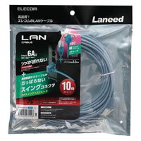 LANケーブル 10m Cat6A準拠 スリム 縦スイング×ストレート ブルー LD-GPATSV/BU100 1個 エレコム