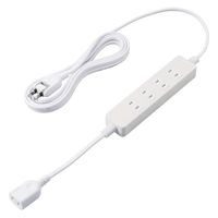 延長コード 電源タップ 3m 2ピン 4口＋1口 ほこりシャッター 白 T-ADR5-2530WH エレコム 1個