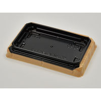 寿司容器　UFハカマ盛13杉板黒 本体(N)　1200枚(50枚×24) 0196313002115　シーピー化成（直送品）