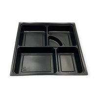 北原産業 弁当容器 中仕切80-80 黒カルプ 200枚(50枚×4) CB-8096 1ケース(200枚入(50枚×4袋))（直送品）