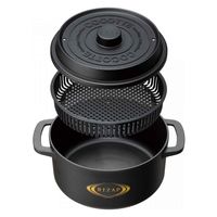 スケーター ココット風電子レンジ用鍋 RIZAP ザル付き レシピ付き 385030 1個（直送品）