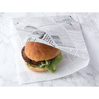 バーガー袋 耐油紙バーガー袋(ヨーロピアン柄)ブラック 大阪ポリエチレン販売 1000枚(100枚×10) 9620（直送品）