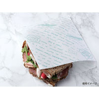 大阪ポリヱチレン販売 バーガー袋 耐油紙バーガー袋(レシピ柄)グリーン【weeco】 大阪ポリエチレン　1000枚(100枚×10)（直送品）