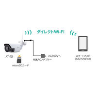 キャロットシステムズ WiFi 500万画素カメラ [無線 暗視対応 屋外対応] AT-701 1台