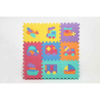 ユノックス パズルマット ジョイントマット 乗り物 9枚入り 厚さ1.4cm 266085 1個（直送品）