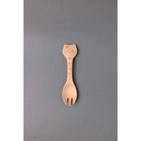 若兆 フォーク 12cm 木 キッズフォーク どうぶつ こねこ 304769 1個（直送品）