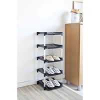 平和工業 シューズラック 5段 幅29.7cm クリスタル グレー 306964 1個