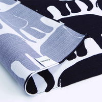 三陽商事 風呂敷 リバーシブルクロス Finlayson ELEFANTTI 105cm ふろしき クロス ブラック×グレー 307118（直送品）