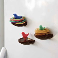 ビッテ 輪ゴム掛け トリノス 鳥の巣 輪ゴムホルダー マグネット ブルー 315431 1個（直送品）