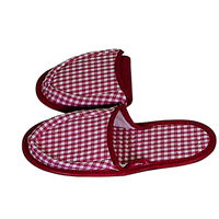 トレードワークス スリッパ パステルチェック 携帯スリッパ 折りたたみスリッパ レッド 319762 1個（直送品）