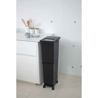 新輝合成 ゴミ箱 36L 2段 ユニード 4分別 スリム ブラック 359409 1個