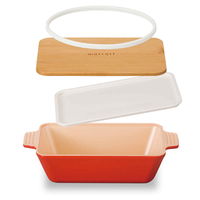 正和 弁当箱 1段 550ml 抗菌 竹蓋 長角 ディッシュランチ モースレ ランチボックス レッド 361228 1個（直送品）