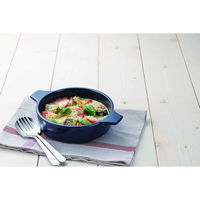 パール金属 レンジ鍋 浅型 15cm おまかせ! オーブン・レンジ鍋 ネイビー 378098 1個（直送品）