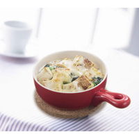 パール金属 グラタン皿 15cm 丸型 持ち手付き 深型 陶磁器 384899 1個（直送品）