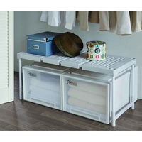 天馬 クローゼット 整理棚 2台入り 幅76~93×奥行25×高さ36・38・40・43cm ピタッ!と伸びるん棚 249052 1個（直送品）