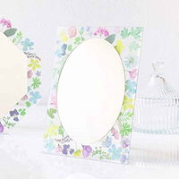 パラデック 八角ミラー 幅21cm ウォールミラー スタンドミラー 花柄 壁掛け 卓上ミラー 八角 ミラー 鏡 かがみ 331127 1個（直送品）