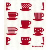 南海通商 キッチンクロス 綿 北欧 カップ レッド 222752 1個（直送品）