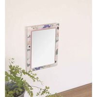 パラデック ミラー 3WAY ウォールミラー スタンドミラー 卓上 ハンドミラー 手鏡 花柄 鏡 かがみ 壁掛け 角型 長方形 ピンク（直送品）