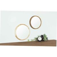 パラデック ミラー ウォールミラー 直径34.8cm 壁掛け 木製 無垢材 天然木 鏡 かがみ 円形 丸型 ブラウン 330732 1個（直送品）