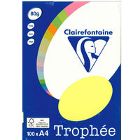 クレールフォンテーヌ カラープリンター用紙A4 トロフェ 蛍光イエロー pcf4127 1冊(100枚)