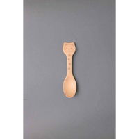 若兆 スプーン 12cm 木 キッズスプーン どうぶつ こねこ 304764 1個（直送品）