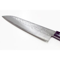 福井 翁流 銀三ステン梨地 三徳180ツバ無紫柄 箱 #152123 1本（直送品）