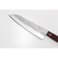 福井 翁流 銀三ステン梨地 三徳180ツバ無赤柄 箱 #152124 1本（直送品）