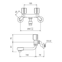 KVK KV KM2G3N 2ハンドル混合栓 1台（直送品）