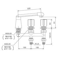 KVK KV KM87GTLN バス用埋込形2ハンドル混合栓 1台（直送品）